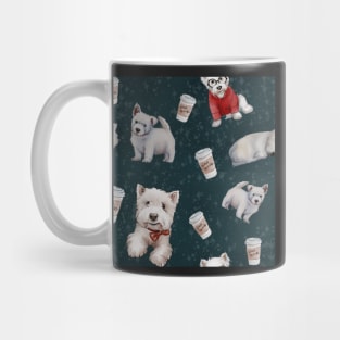 Westies mom dark green pattern Mug